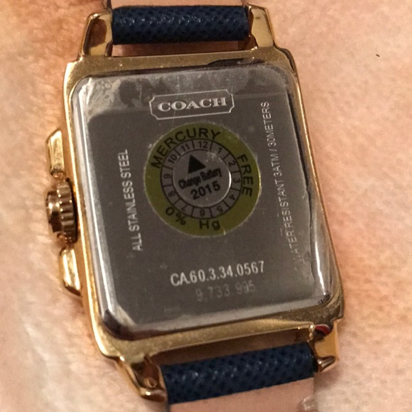 Blue and gold Coach watch. - Picture 2 of 5
